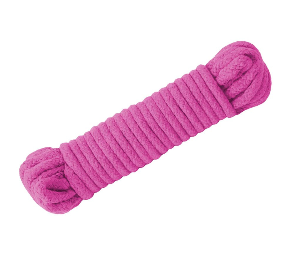 Love In Leather 20m Cotton Bondage Rope - Pink - Cuffs And Restraints