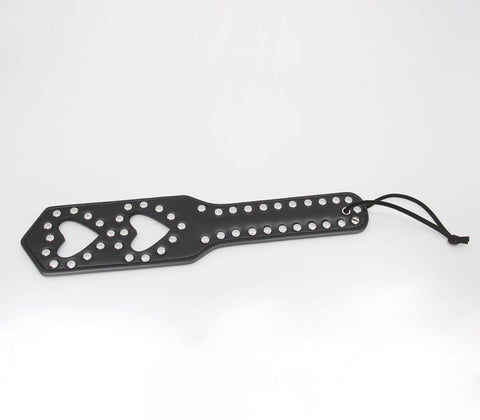 Berlin Baby Silver Studded Detail Heart Paddle - Paddles And Slappers