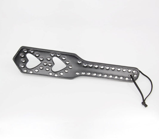 Berlin Baby Silver Studded Detail Heart Paddle - Paddles And Slappers