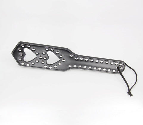 Berlin Baby Silver Studded Detail Heart Paddle - Paddles And Slappers