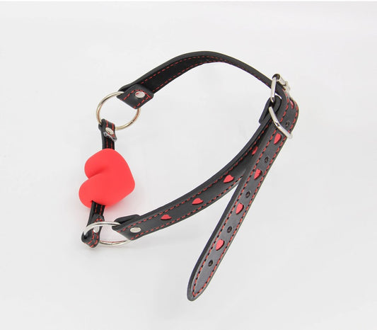 Berlin Baby Faux Leather Solid Heart Gag - Bondage Gags and Bits