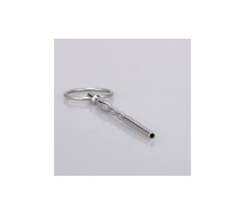 Love In Leather Urethral Plug With Ring - Urethral Sounds