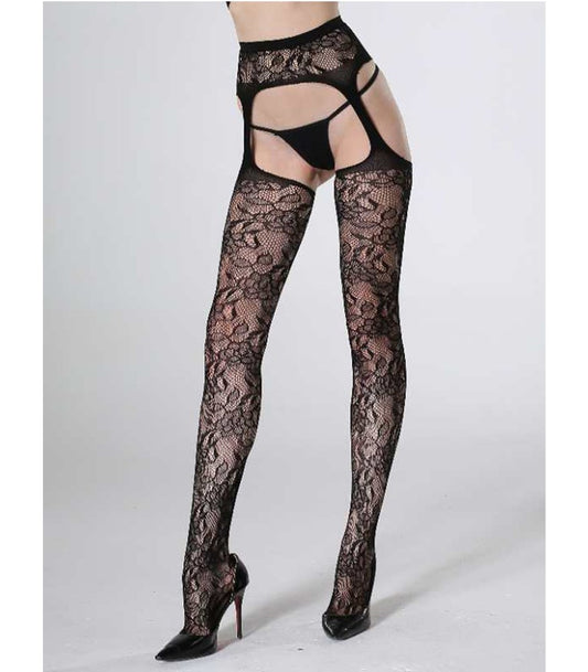 Cindy Love Fishnet Thigh High Stockings with Garter - Fishnet and Thigh Highs