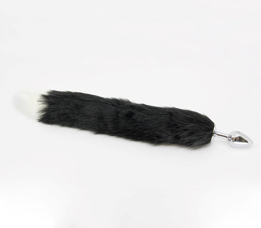 Love In Leather Faux Fur Fox Tail Butt Plug Small - Butt Plugs