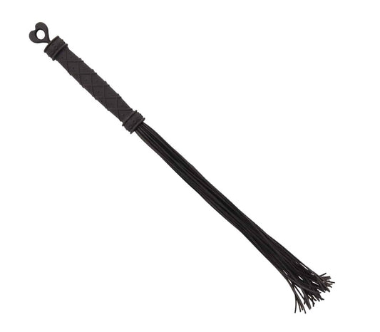 Love In Leather Black BDSM Play Silicone Flogger - Whips And Crops