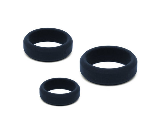 Love In Leather Bevelled Fat Boy Cock Ring 3 Pack - Cock Ring Sets