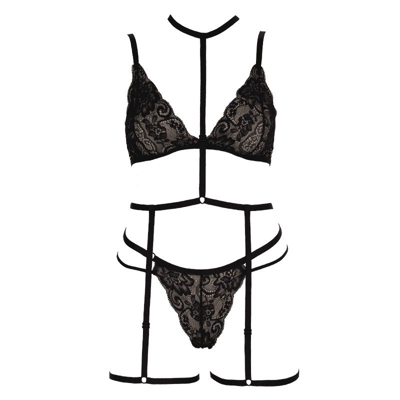 Muse Soft Cup Lace Triangle Womens Bralette Black - Default Title - Her Fetish