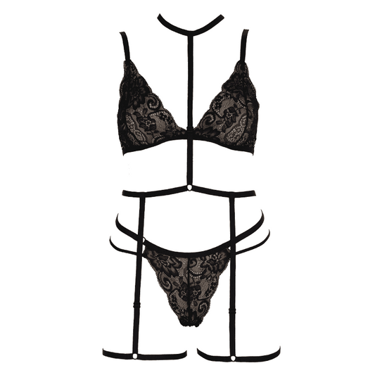 Muse Soft Cup Lace Triangle Womens Bralette Black - Her Fetish
