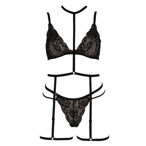 Muse Soft Cup Lace Triangle Womens Bralette Black - Her Fetish