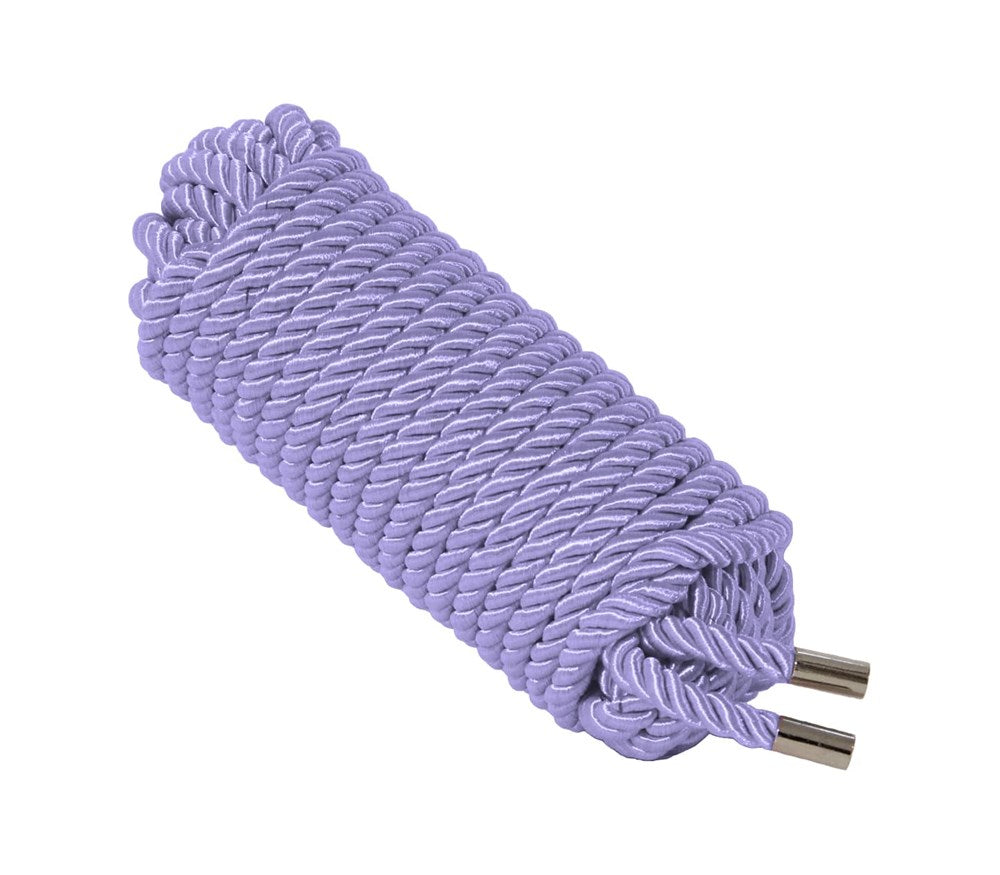 Love In Leather 10m Silky Bondage Play Rope - Lilac - Cuffs And Restraints
