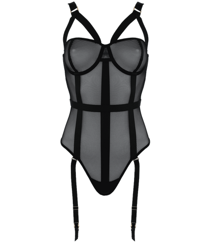 Muse Black Mesh One Piece Womens Fetish Teddy - Her Fetish