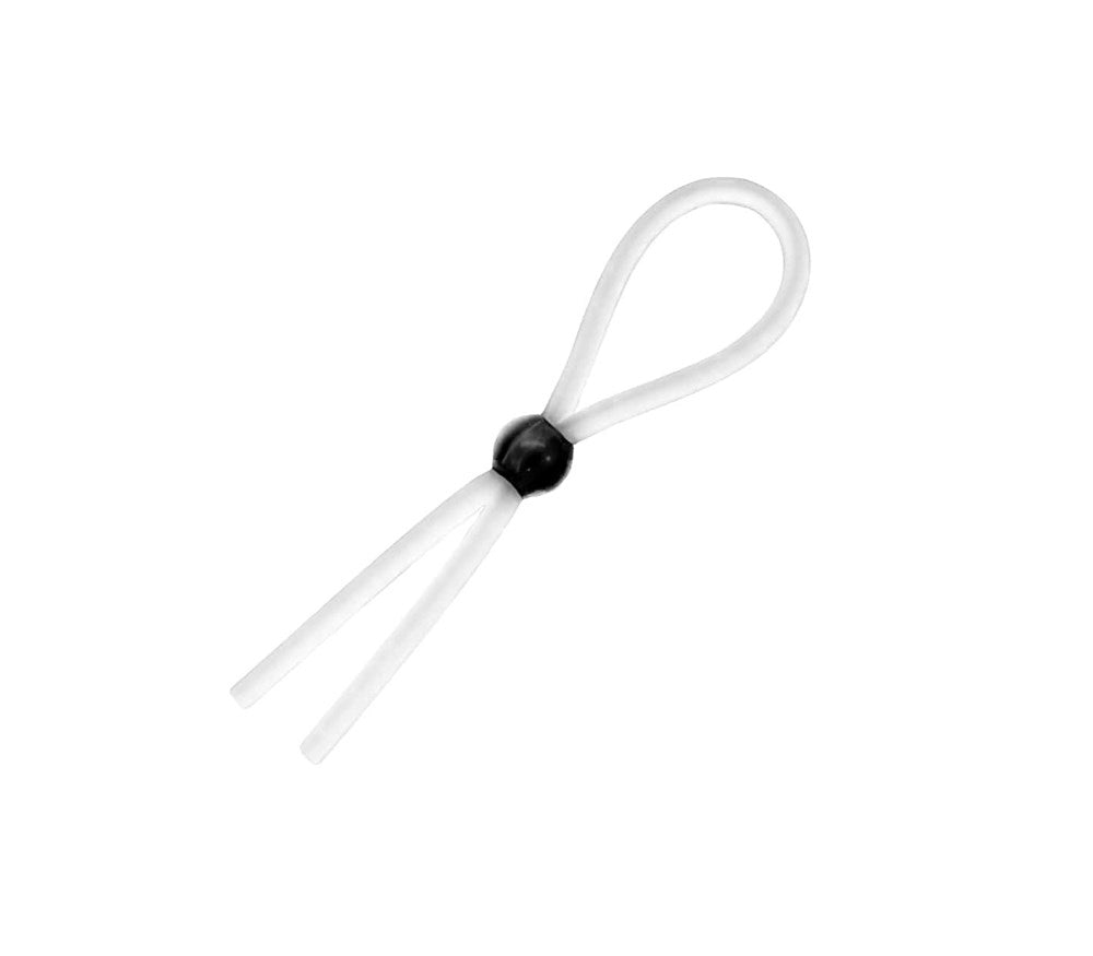 Love In Leather Adjustable Lasso Male Cock Ring - Clear - Cock Rings