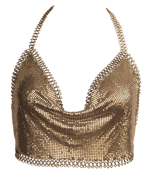 Muse Cropped Glomesh Clubwear Womens Top - Skirts And Club Wear