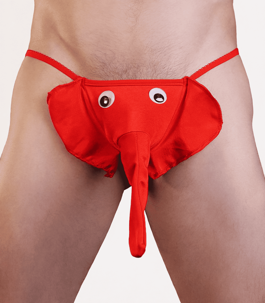Muse Lingerie Mens Novelty Elephant G-String - Red - Jocks and G-Strings
