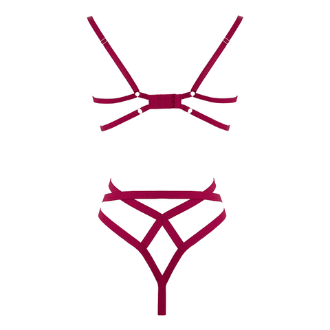 Muse Womens Bra with Cut Out Bust Red XL - Her Fetish