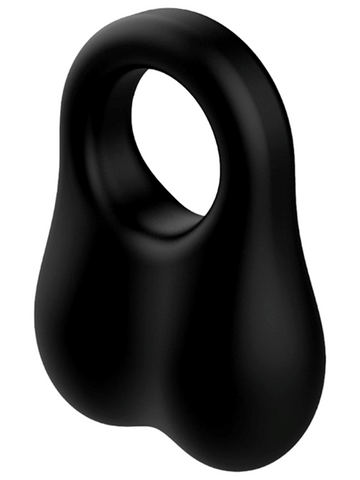 Playful Nero Liquid Silicone Weighted Ball Ring - Stretchy Cock Rings