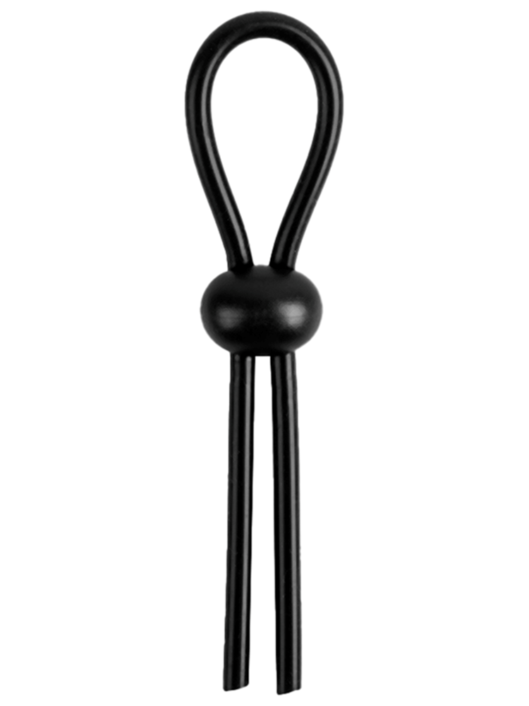 Playful Nero Adjustable Silicone Short Lasso Cock Ring - Stretchy Cock Rings
