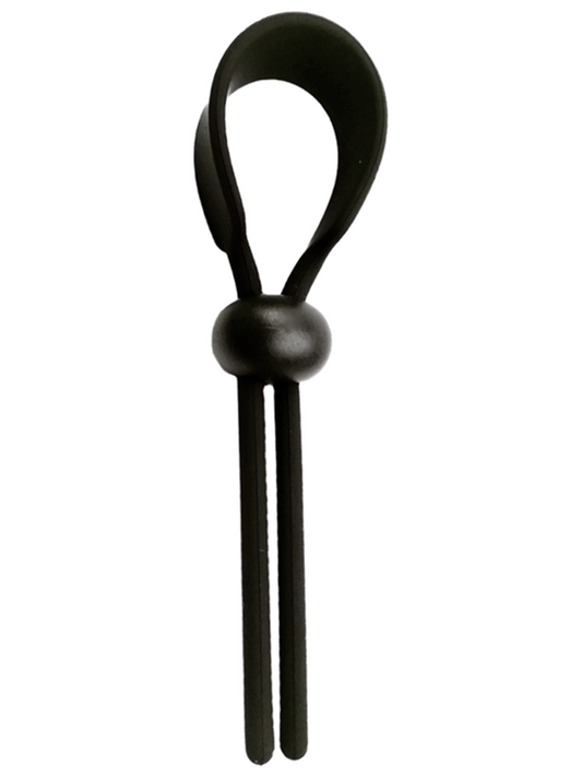 Playful Nero Adjustable Silicone Wide Lasso Cock Ring - Stretchy Cock Rings