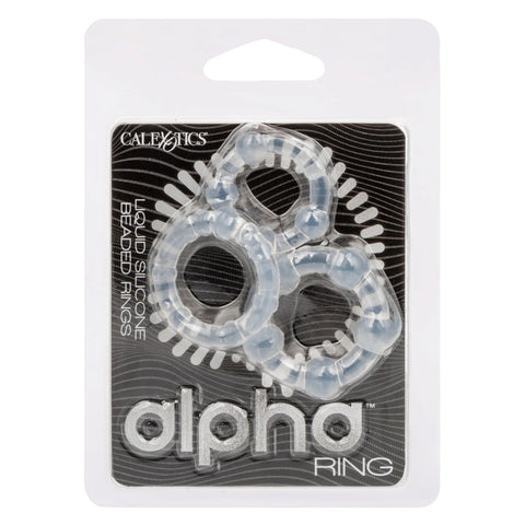 CalExotics Alpha Liquid Silicone Beaded Cock Rings - Cock Ring Sets