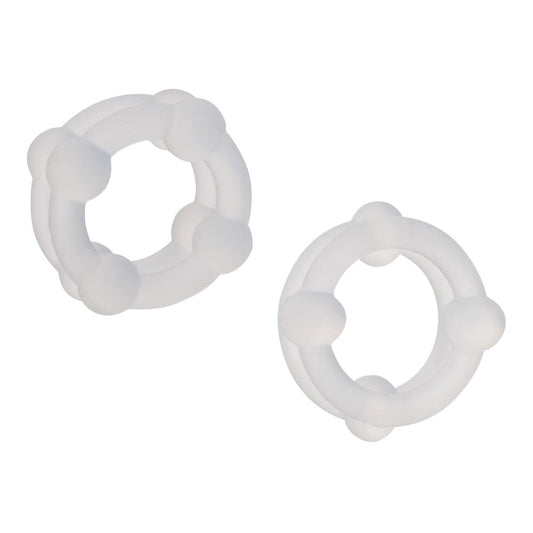 CalExotics Alpha Liquid Silicone Double Stacker Cock Ring - Cock Ring Sets