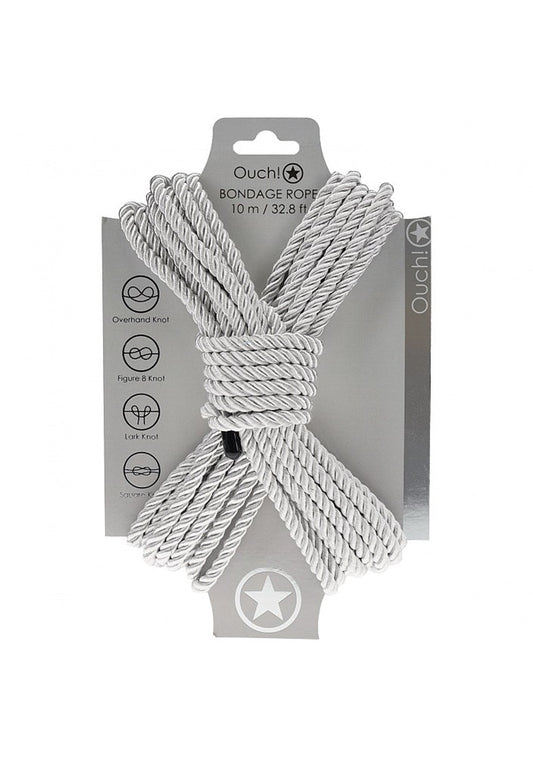 OUCH! Silky Smooth Nylon Bondage Rope 10m - Cuffs And Restraints