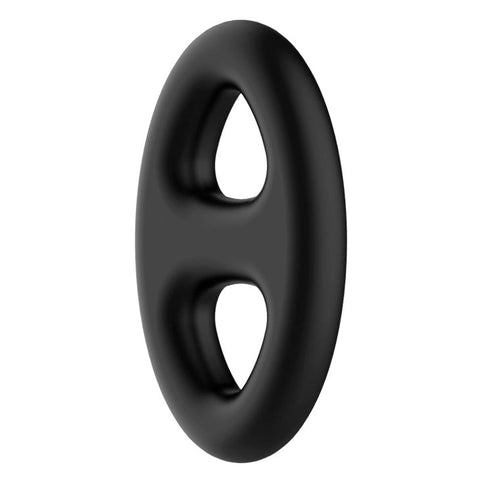 CRAZY BULL Silicone Oval Cock & Ball Ring Black - Ball and Cock Toys