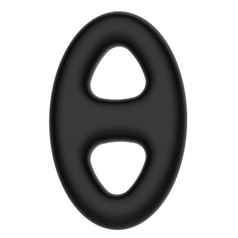 CRAZY BULL Silicone Oval Cock & Ball Ring Black - Ball and Cock Toys
