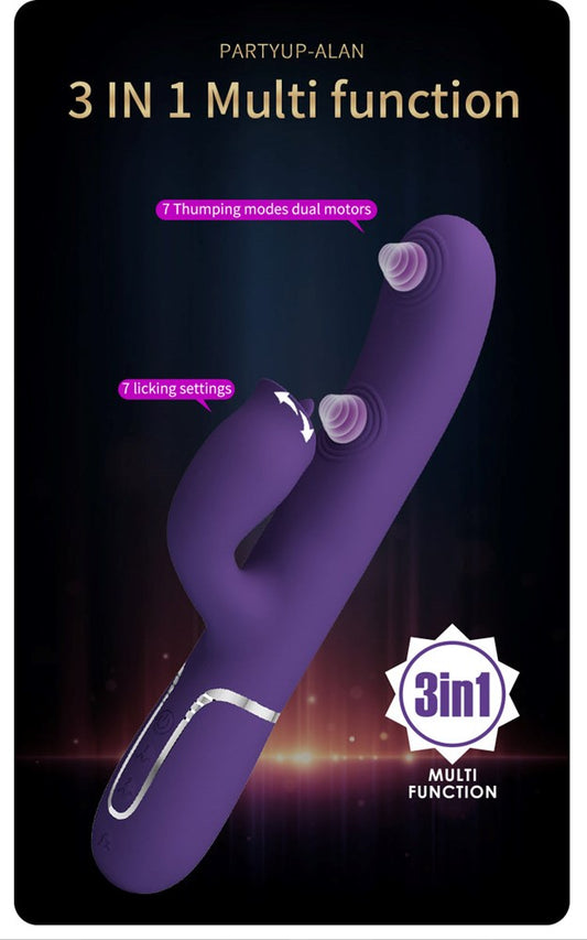 Party Up ALAN Dual Motor Vibrating Rabbit Massager - Rabbit Vibrators