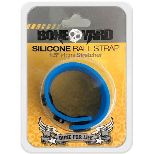 C1R Releasing Boneyard Silicone Ball Strap Blue - Stretchy Cock Rings