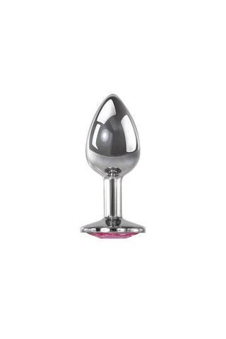 Adam & Eve Metal Butt Plug with Pink Gem Small - Butt Plugs