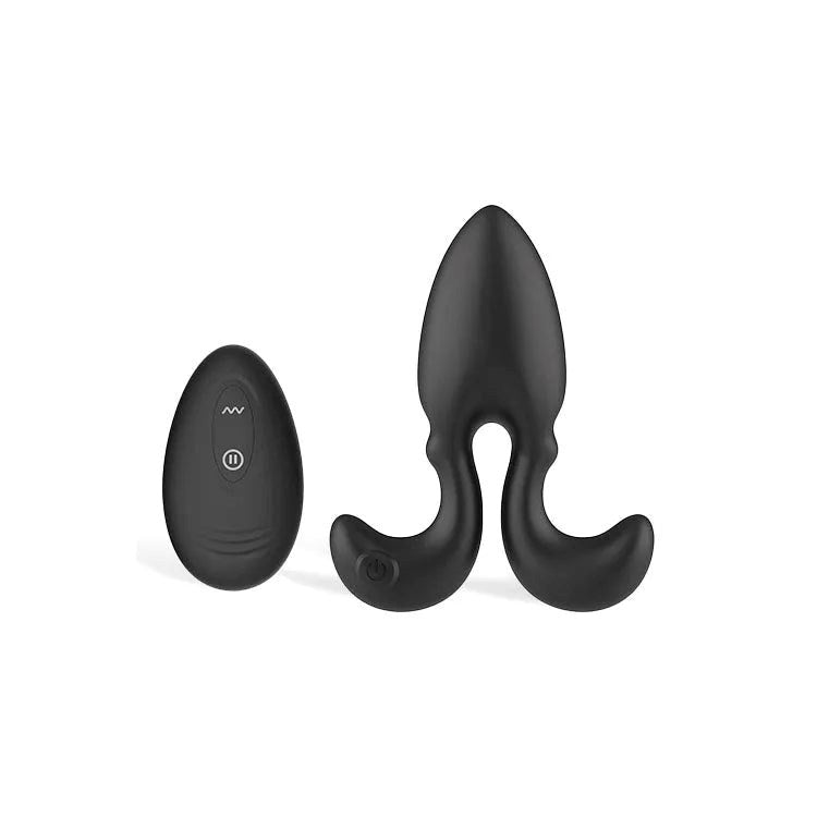 Adam & Eve OMEGA Rechargeable Vibrating Butt Plug - Black - Butt Plugs