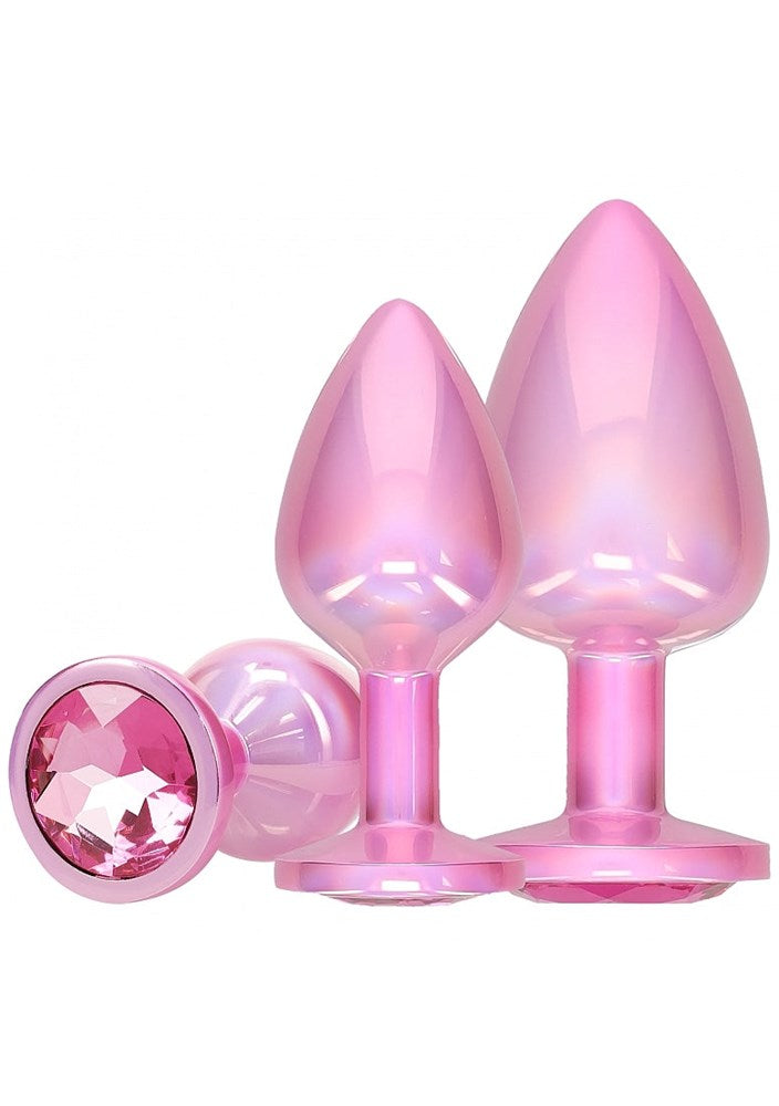 OUCH! Paris Collection Metallic Butt Plugs with Gem Bases - Butt Plugs