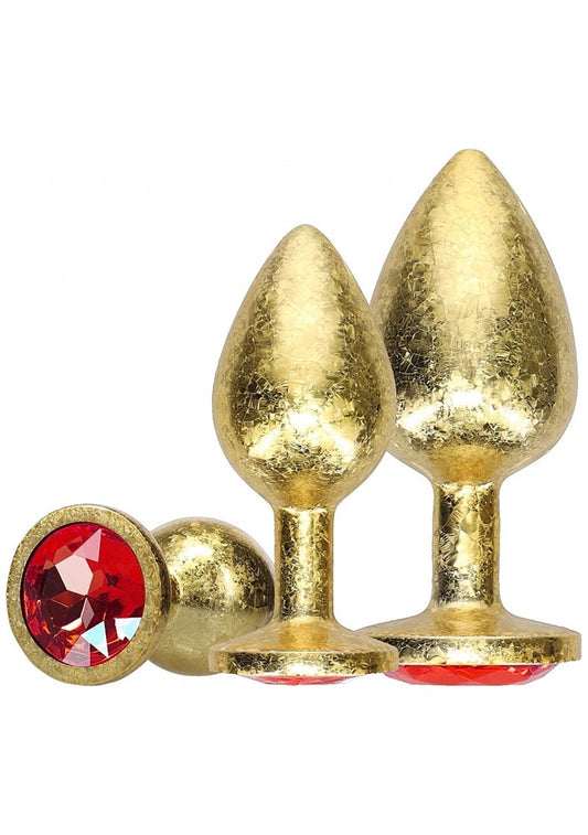 OUCH! Milan Collection Metallic Butt Plugs with Gem Bases - Butt Plugs