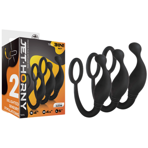 Excellent Power 3 Piece Prostate Plug with Love Ring - Prostate Toys