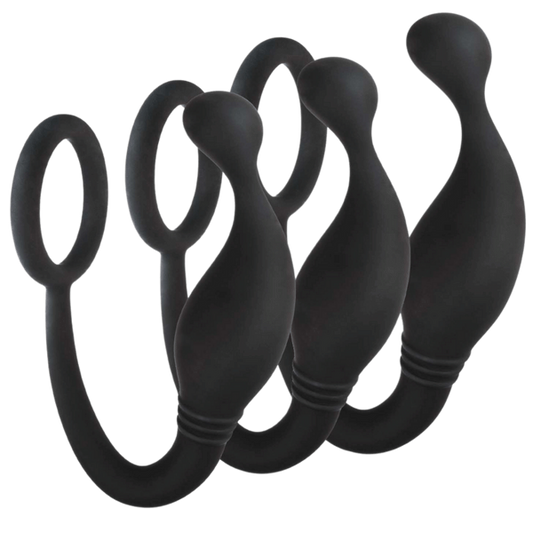 Excellent Power 3 Piece Prostate Plug with Love Ring - Prostate Toys