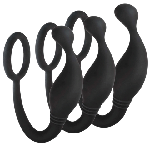 Excellent Power 3 Piece Prostate Plug with Love Ring - Prostate Toys