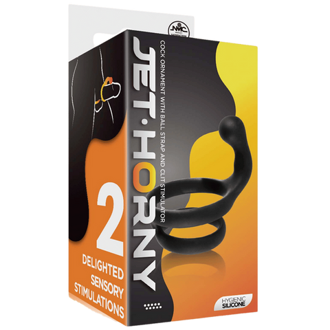 Excellent Power Cock Ring with Clitoral Stimulator Black - Stretchy Cock Rings