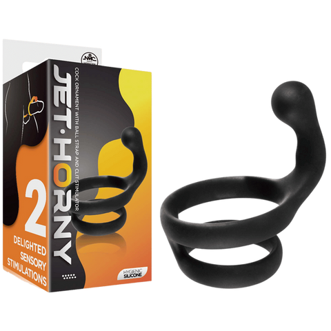 Excellent Power Cock Ring with Clitoral Stimulator Black - Stretchy Cock Rings