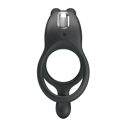 Pretty Love Rechargeable Seth Cock Ring Black - Vibrating Cock Rings