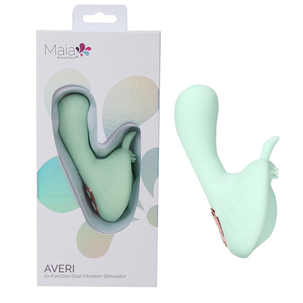 Maia AVERI USB Rechargeable Clitoral Vibrator - Green - Clit Ticklers and Pulsators
