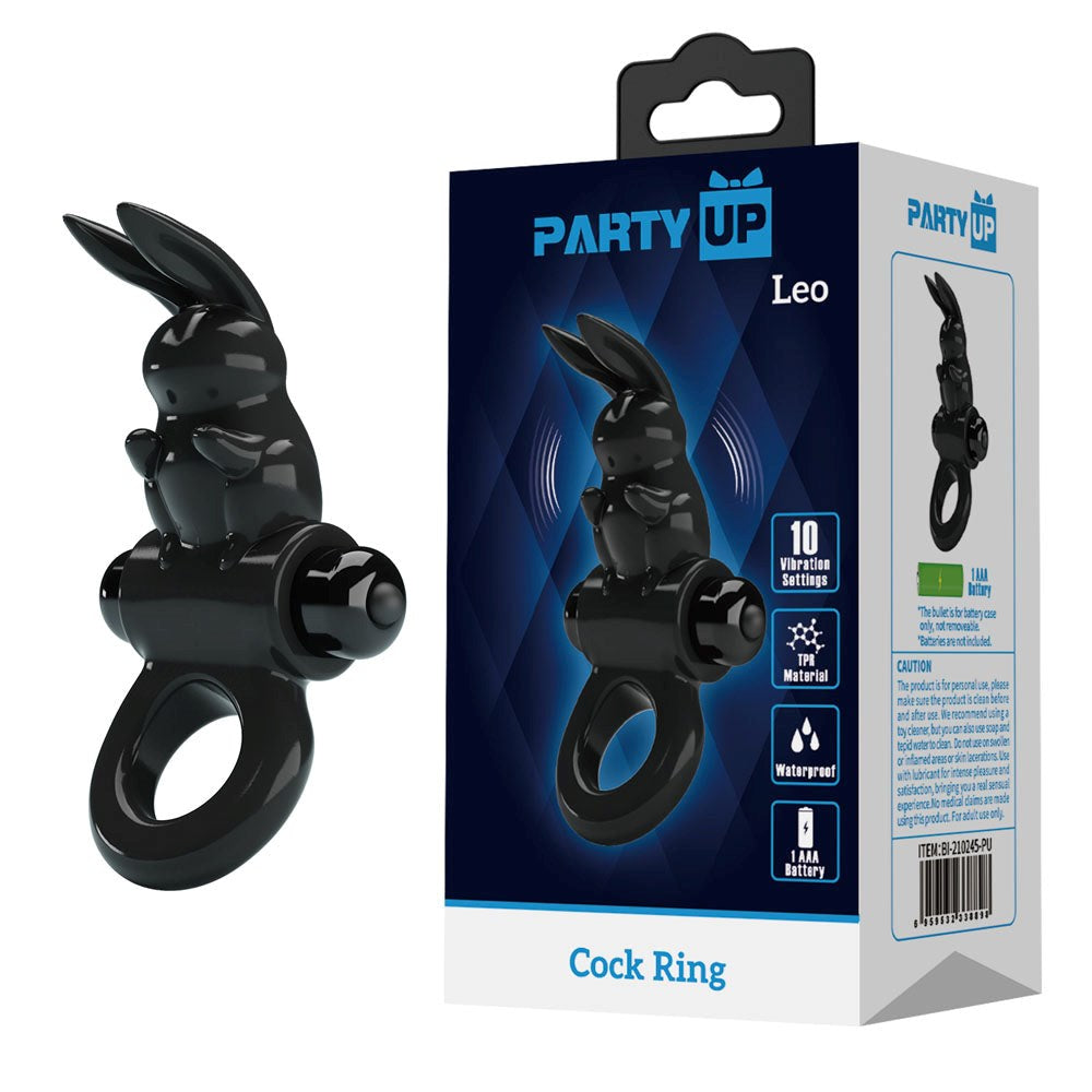 Party Up LEO Male Pleasure Vibrating Cock Ring - - Vibrating Cock Rings