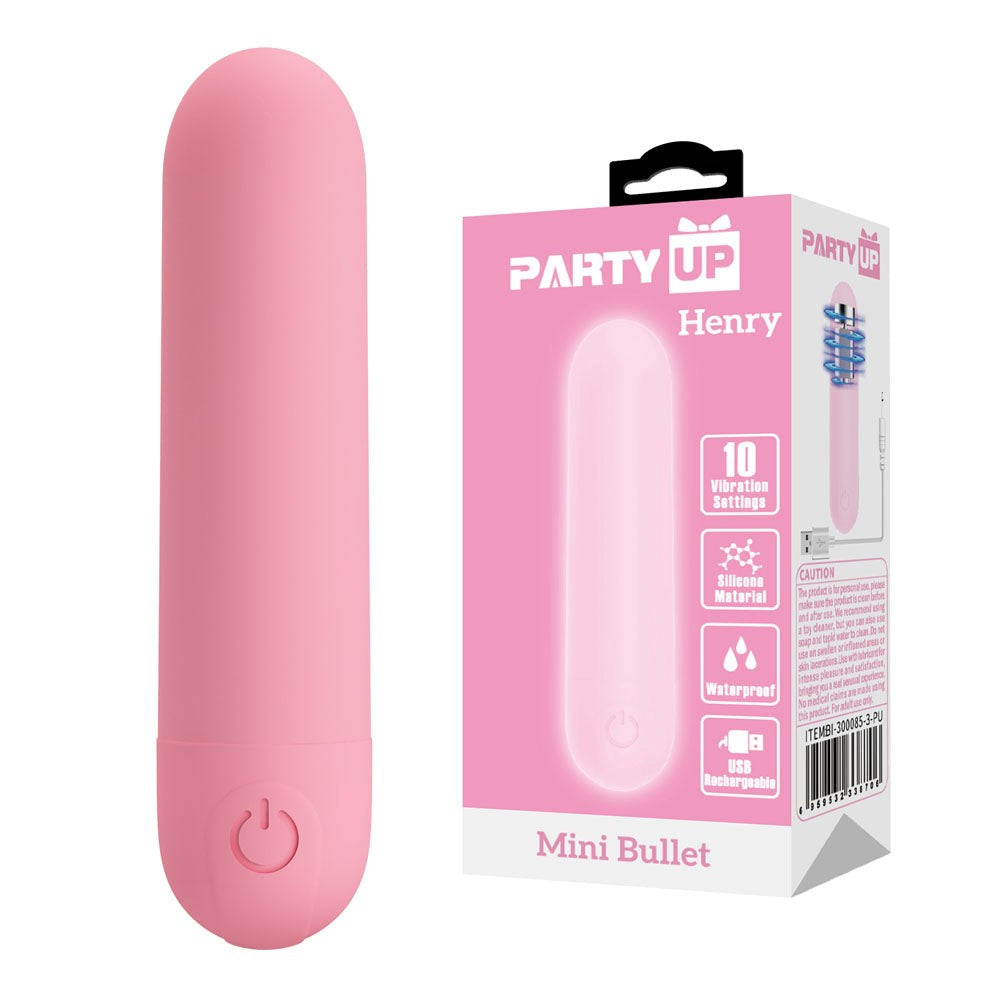 Party Up HENRY USB Rechargeable Mini Bullet Vibrator - Bullet Vibrators
