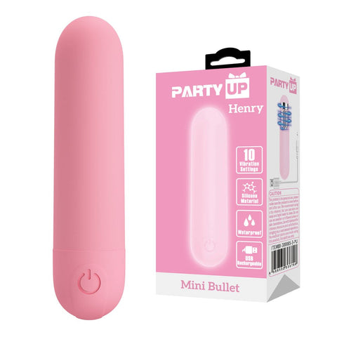 Party Up HENRY USB Rechargeable Mini Bullet Vibrator - Bullet Vibrators