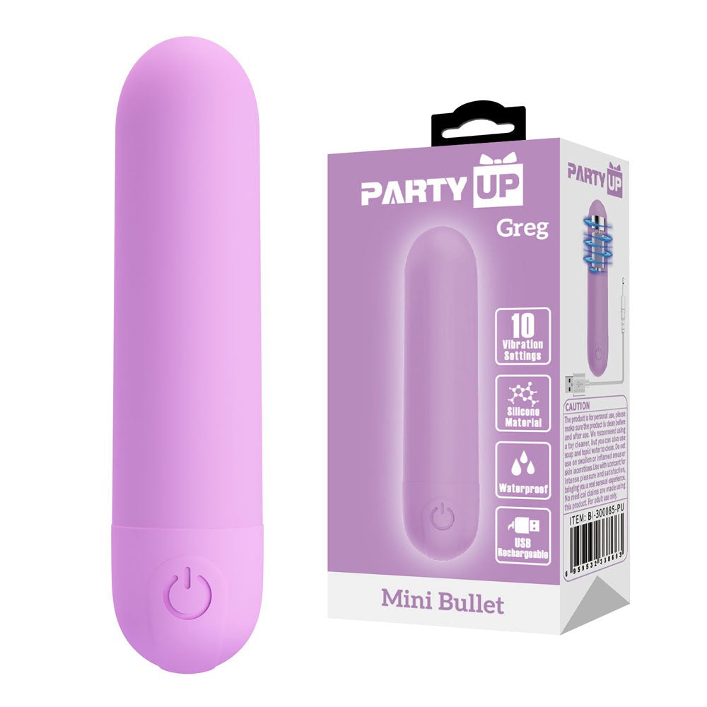 Party Up GREG USB Rechargeable Mini Bullet Vibrator - Bullet Vibrators