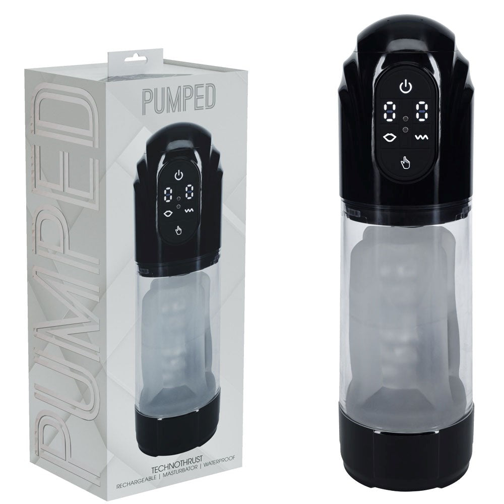 Shots Toys PUMPED TechnoThrust Rechargeable Auto Maturbator - Masturbators and Strokers