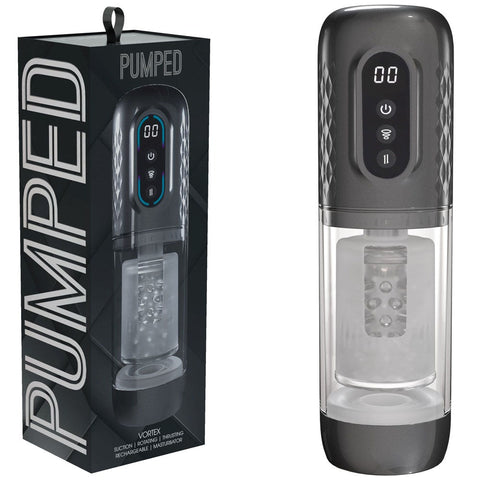 Shots Toys PUMPED SonicPull Vibrating Auto Masturbator - Masturbators and Strokers