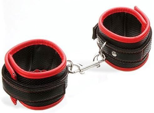 Adam & Eve SCARLET COUTURE BONDAGE CUFFS - Black/Red - Cuffs And Restraints