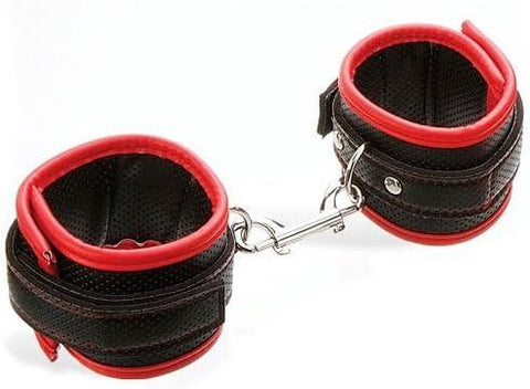 Adam & Eve SCARLET COUTURE BONDAGE CUFFS - Black/Red - Cuffs And Restraints