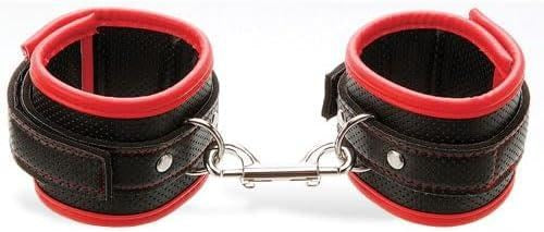 Adam & Eve SCARLET COUTURE BONDAGE CUFFS - Black/Red - Cuffs And Restraints