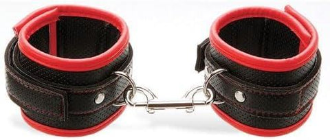 Adam & Eve SCARLET COUTURE BONDAGE CUFFS - Black/Red - Cuffs And Restraints